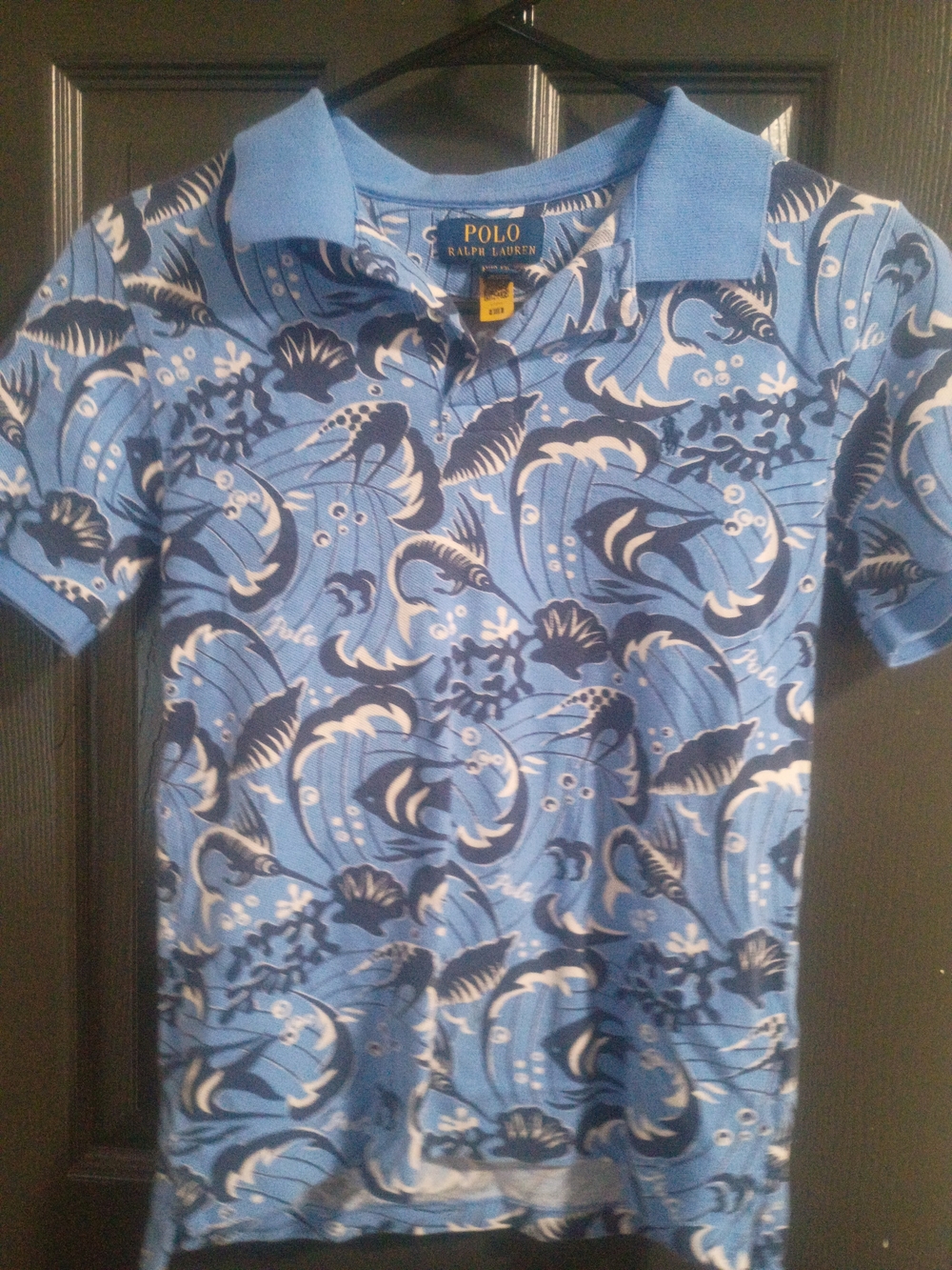 Polo by Ralph Lauren Boys' Sky & Navy Blue Floral Polo